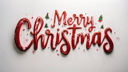 Image showing Words Merry Christmas created in Italic Calligraphy.