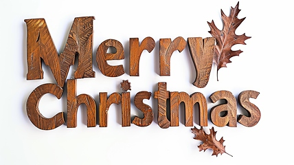Image showing Words Merry Christmas created in Oak Leaf Letters.