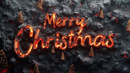 Image showing Lava Merry Christmas concept creative horizontal art poster.