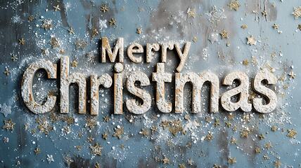 Image showing Limestone Merry Christmas concept creative horizontal art poster.