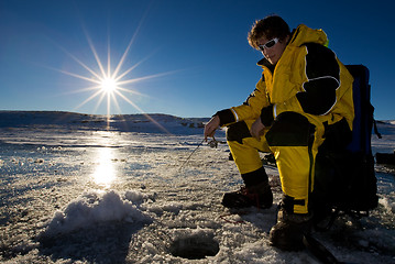 Image showing Sunset fishing