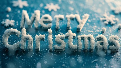 Image showing Snow Merry Christmas concept creative horizontal art poster.