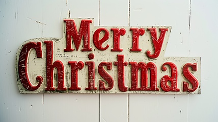 Image showing Words Merry Christmas created in Serif Typography.