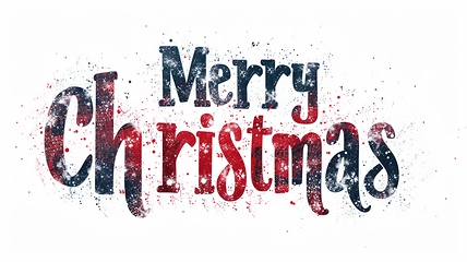Image showing Words Merry Christmas created in Serif Typography.