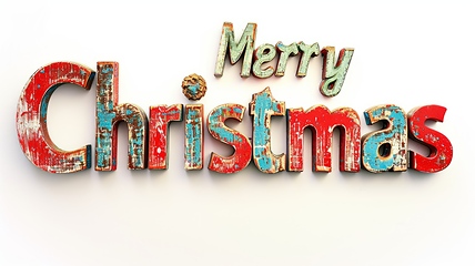 Image showing Words Merry Christmas created in Serif Typography.