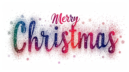 Image showing Words Merry Christmas created in Pointillism.