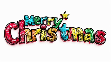 Image showing Words Merry Christmas created in Pop Art.