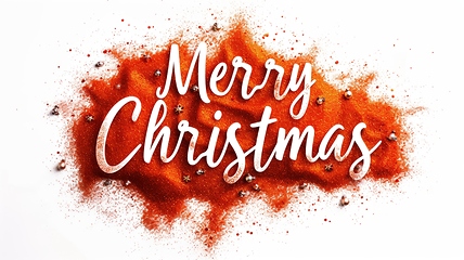 Image showing Words Merry Christmas created in Paprika Typography.