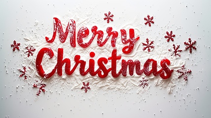 Image showing Words Merry Christmas created in Penne Typography.