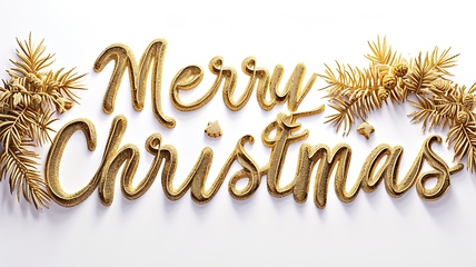 Image showing Words Merry Christmas created in Penne Typography.