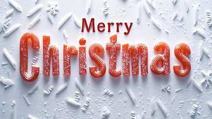 Image showing Words Merry Christmas created in Penne Typography.