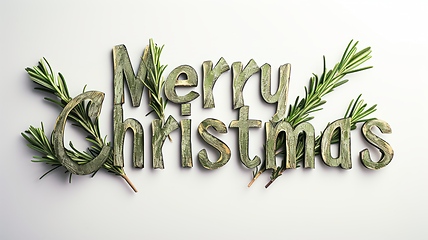 Image showing Words Merry Christmas created in Rosemary Typography.