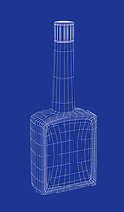 Image showing 3d wire-frame model of tall bottle