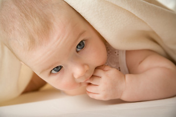 Image showing baby in a bed 