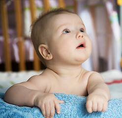 Image showing baby in a bed