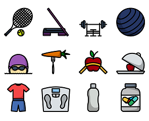 Image showing Fitness Icon Set