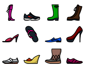 Image showing Footwear Icon Set