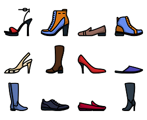 Image showing Footwear Icon Set