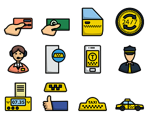 Image showing Taxi Icon Set