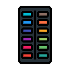 Image showing Watercolor Paint-box Icon