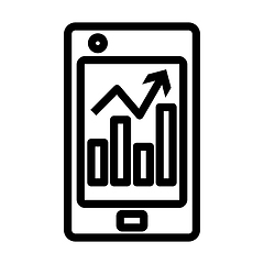 Image showing Smartphone With Analytics Diagram Icon