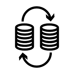 Image showing Dollar Euro Coins Stack Icon