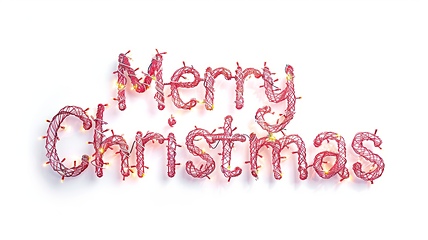 Image showing Words Merry Christmas created in Wire Lettering.