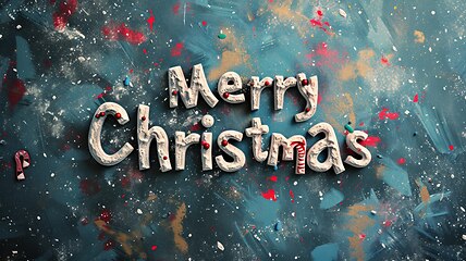 Image showing Textured Plaser Merry Christmas concept creative horizontal art poster.