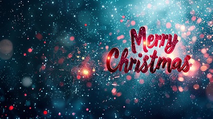 Image showing Universe Merry Christmas concept creative horizontal art poster.