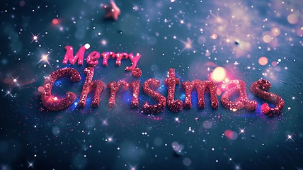 Image showing Universe Merry Christmas concept creative horizontal art poster.