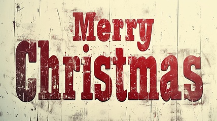 Image showing Words Merry Christmas created in Vintage Typography.