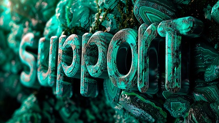 Image showing Malachite Crystal Support concept creative horizontal art poster.