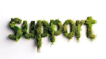 Image showing The Word Support created in Moss-Covered Letters.