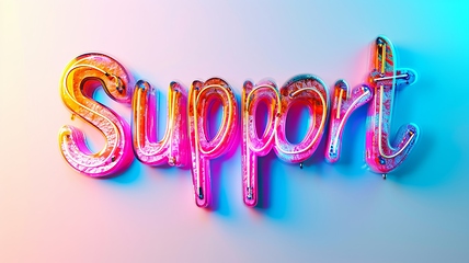 Image showing The Word Support created in Neon Calligraphy.