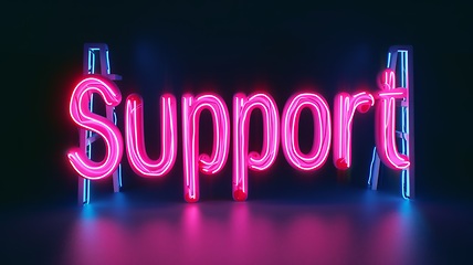 Image showing The Word Support created in Neon Lettering.