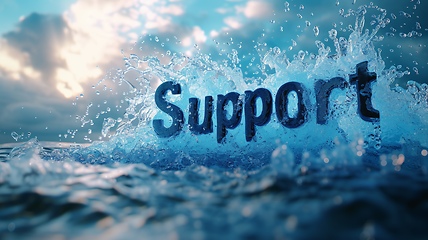 Image showing Ocean Water Support concept creative horizontal art poster.