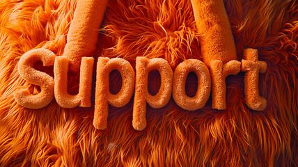 Image showing Orange Fur Support concept creative horizontal art poster.