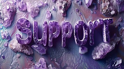 Image showing Amethyst Crystal Support concept creative horizontal art poster.