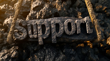 Image showing Basalt Stone Support concept creative horizontal art poster.