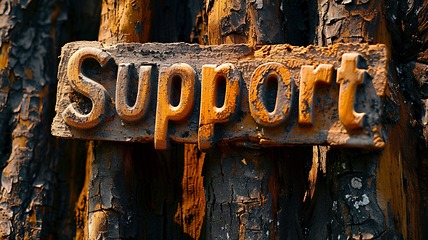 Image showing Bark Support concept creative horizontal art poster.