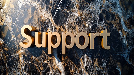 Image showing Black Marble Support concept creative horizontal art poster.