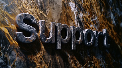 Image showing Black Marble Support concept creative horizontal art poster.