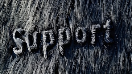 Image showing Black Fur Support concept creative horizontal art poster.