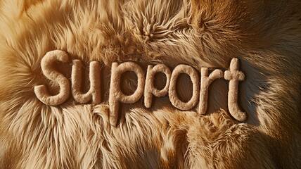 Image showing Brown Fur Support concept creative horizontal art poster.