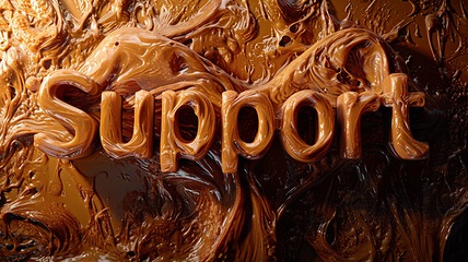 Image showing Brown Slime Support concept creative horizontal art poster.