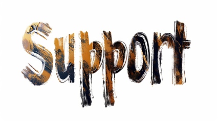 Image showing The Word Support created in Brush Calligraphy.