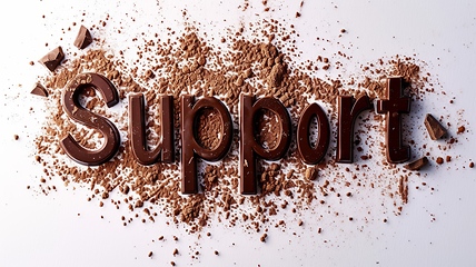 Image showing The Word Support created in Chocolate Typography.