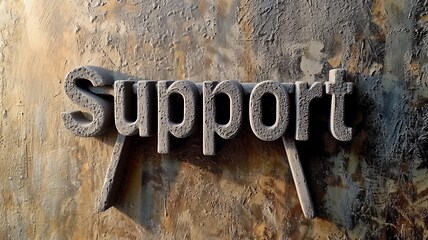 Image showing Concrete Support concept creative horizontal art poster.