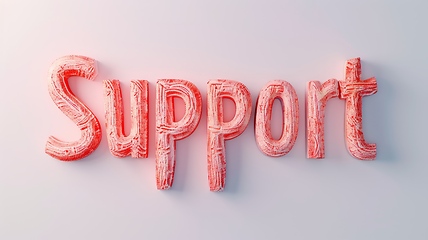 Image showing The Word Support created in Coral Letters.