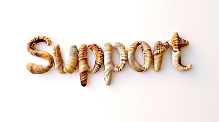 Image showing The Word Support created in Cowrie Shell Letters.